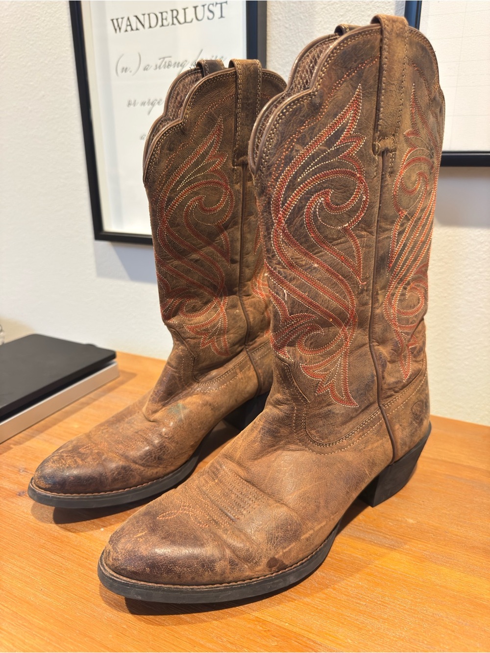 Ariat Women's Round Up R Toe Western Leather Cowboy Cowgirl Boots 9.5